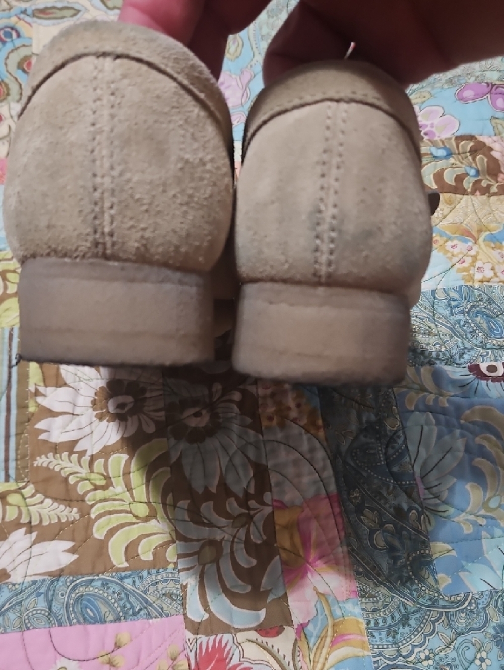 Clarks Originals Beige Suede Mary Jane Loafers - Picture 3 of 6